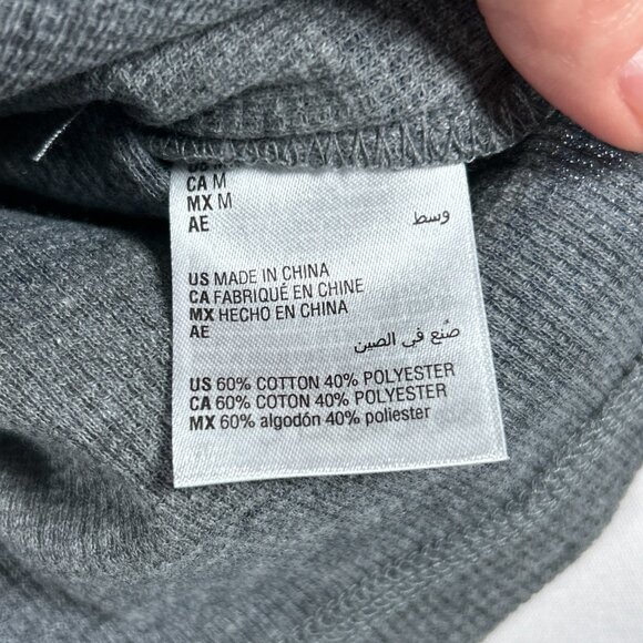 Boys Size Medium Long Sleeve Gray Blue Striped Waffle Thermal Shirt Layering NWT - Picture 5 of 8